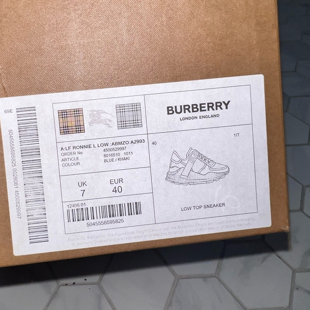 BURBERRY Ronnie Mixed Media Sneakers - Picture 7 of 13